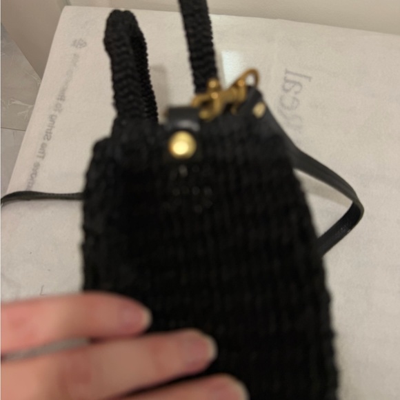 Clare V Black Straw Woven Petit Moyen Alice bag - Picture 9 of 11